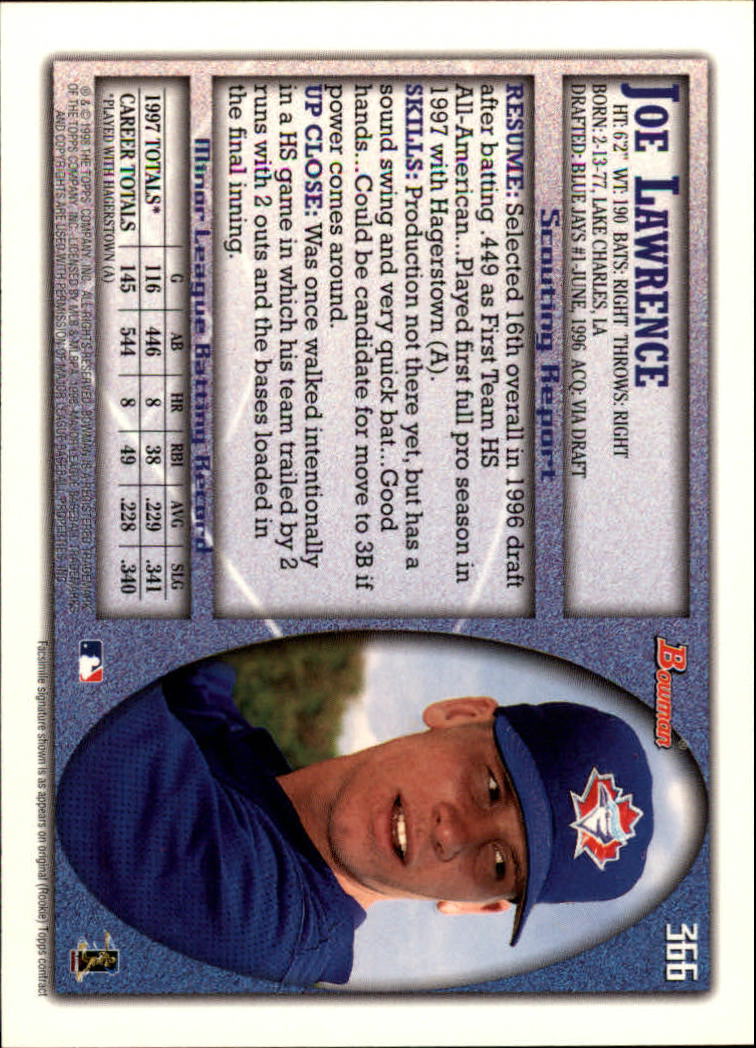1998 Bowman Baseball Card Pick (Base) 253-441 - Picture 229 of 379
