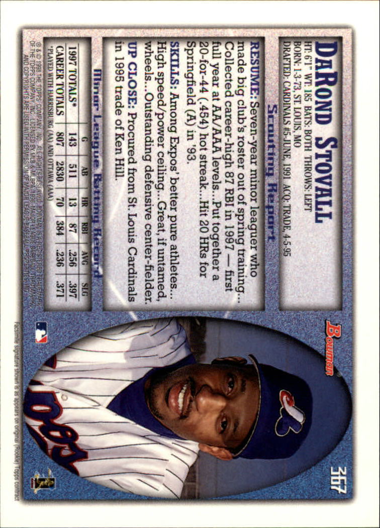 1998 Bowman Baseball Card Pick (Base) 253-441 - Picture 231 of 379