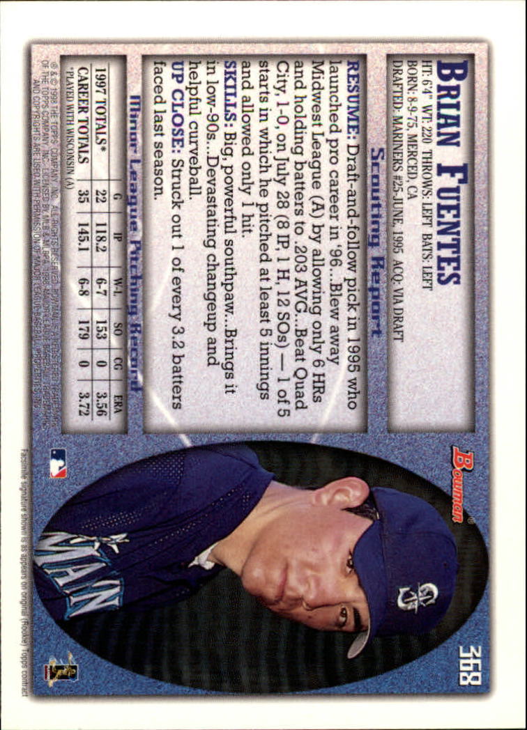 1998 Bowman Baseball Card Pick (Base) 253-441 - Picture 233 of 379