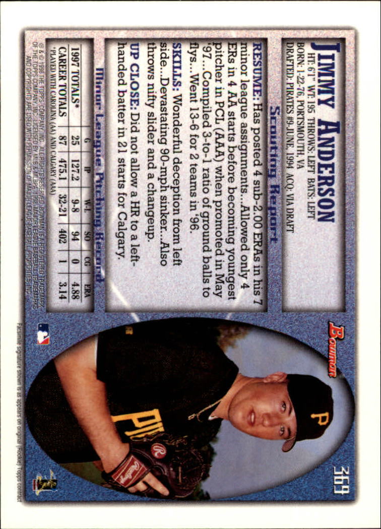 1998 Bowman Baseball Card Pick (Base) 253-441 - Picture 235 of 379