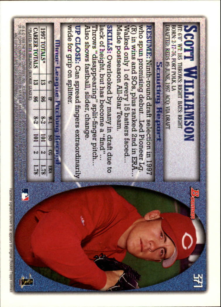 1998 Bowman Baseball Card Pick (Base) 253-441 - Picture 239 of 379