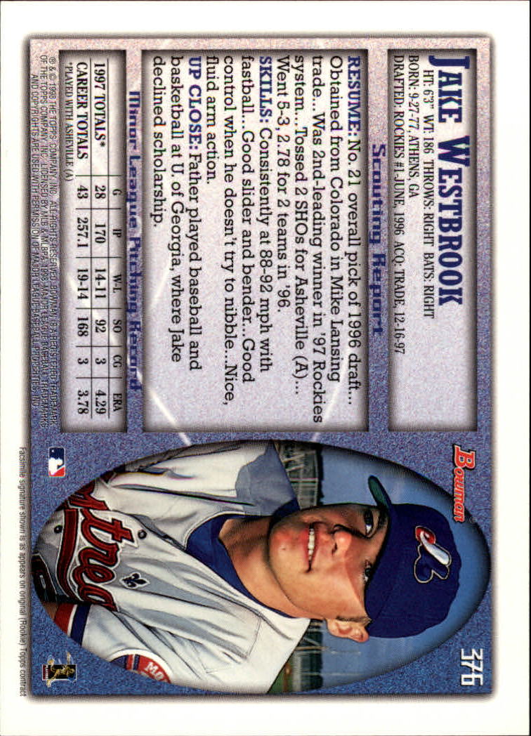1998 Bowman Baseball Card Pick (Base) 253-441 - Picture 249 of 379