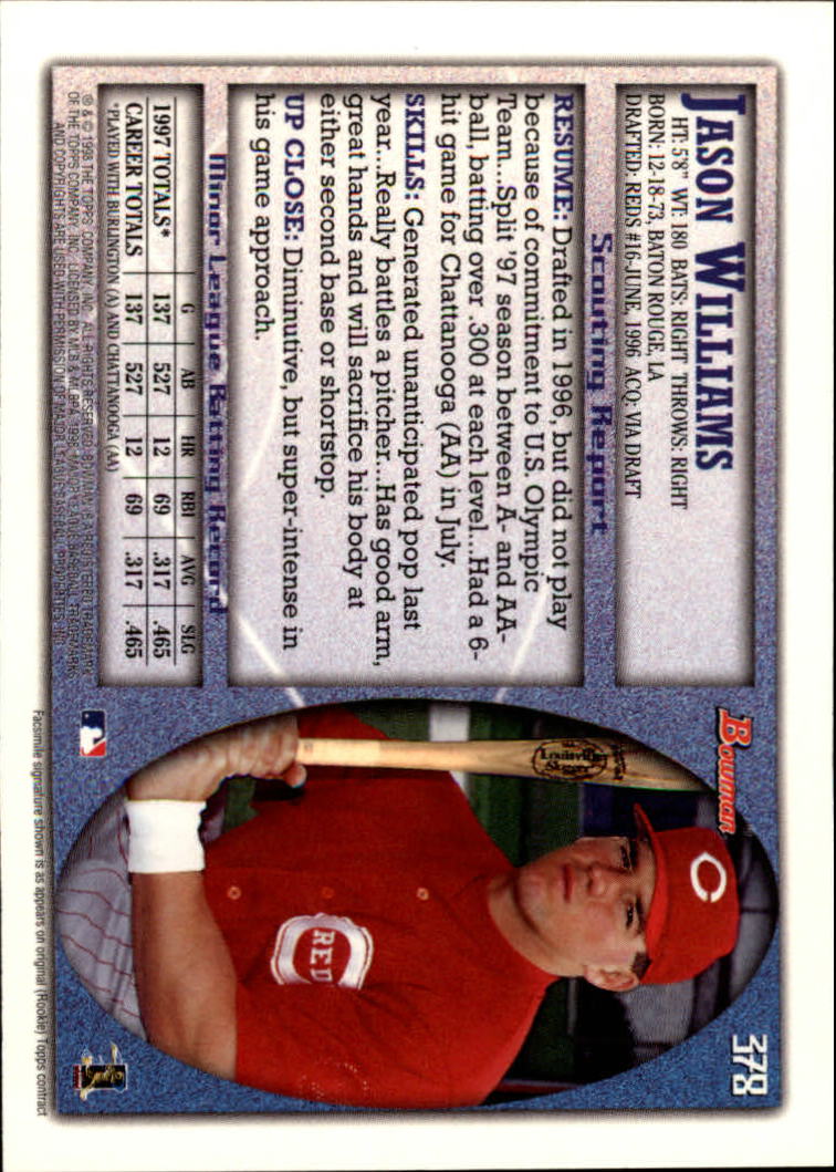 1998 Bowman Baseball Card Pick (Base) 253-441 - Picture 253 of 379