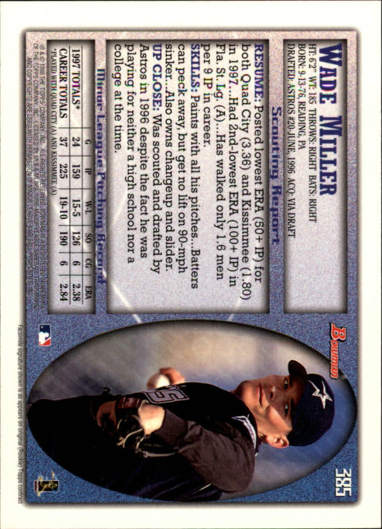 1998 Bowman Baseball Card Pick (Base) 253-441 - Picture 267 of 379
