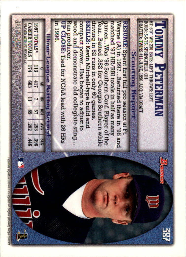 1998 Bowman Baseball Card Pick (Base) 253-441 - Picture 271 of 379