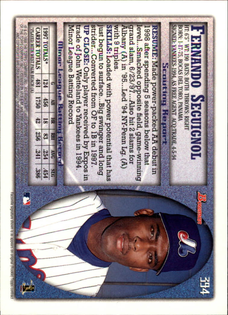 1998 Bowman Baseball Card Pick (Base) 253-441 - Picture 285 of 379