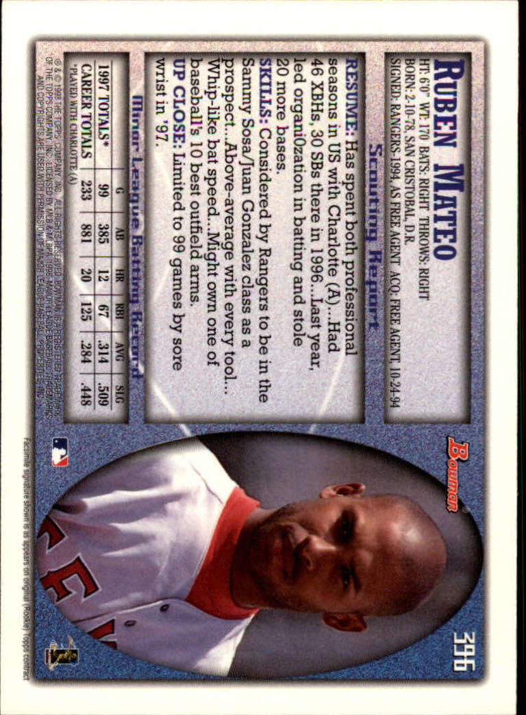 1998 Bowman Baseball Card Pick (Base) 253-441 - Picture 289 of 379