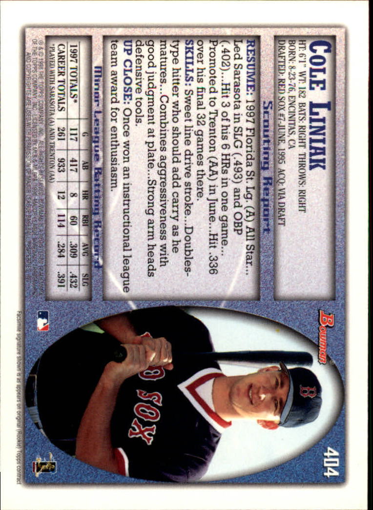 1998 Bowman Baseball Card Pick (Base) 253-441 - Picture 305 of 379