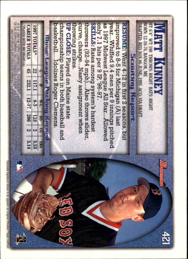 1998 Bowman Baseball Card Pick (Base) 253-441 - Picture 339 of 379