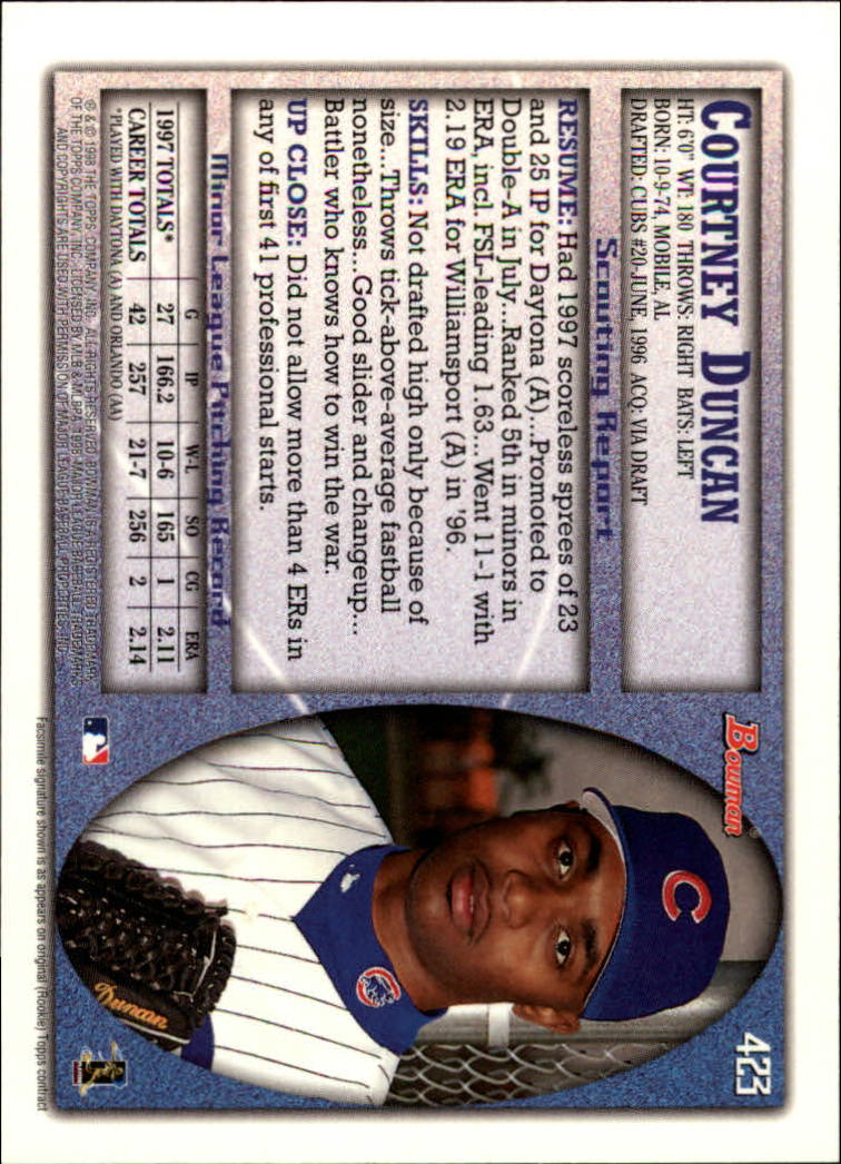 1998 Bowman Baseball Card Pick (Base) 253-441 - Picture 343 of 379