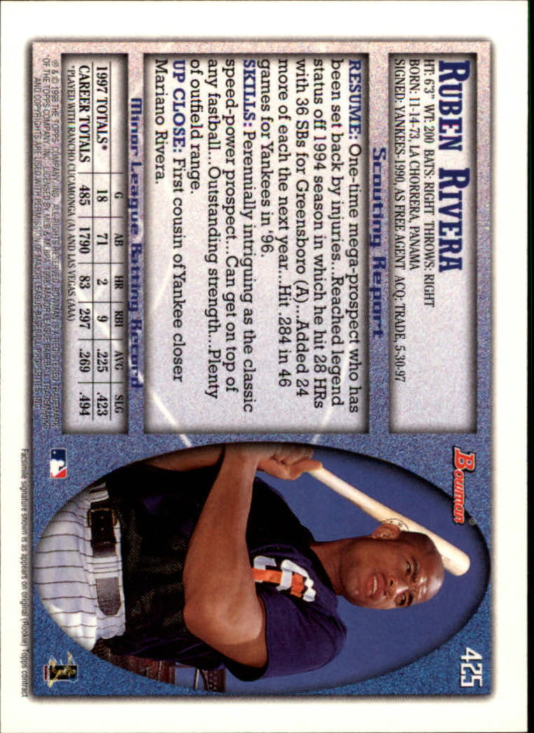 1998 Bowman Baseball Card Pick (Base) 253-441 - Picture 347 of 379
