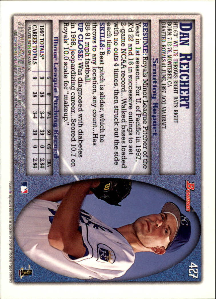 1998 Bowman Baseball Card Pick (Base) 253-441 - Picture 351 of 379