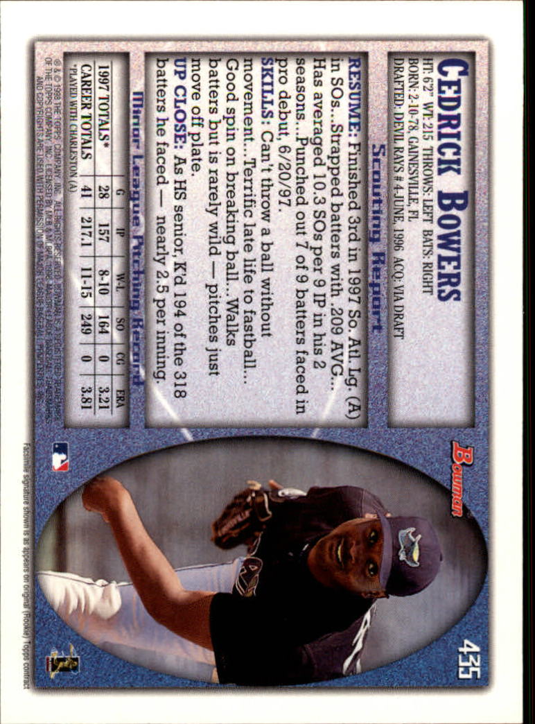 1998 Bowman Baseball Card Pick (Base) 253-441 - Picture 367 of 379