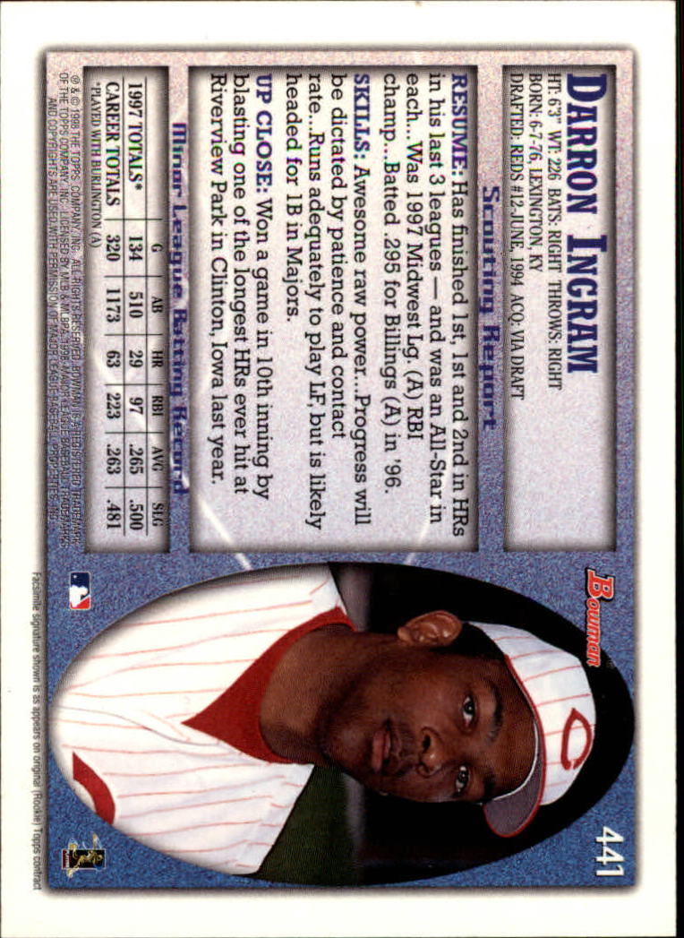 1998 Bowman Baseball Card Pick (Base) 253-441 - Picture 379 of 379