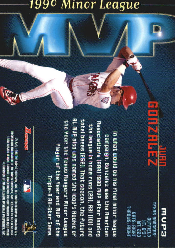 1998 Bowman Baseball "Insert and Parallel" Cards