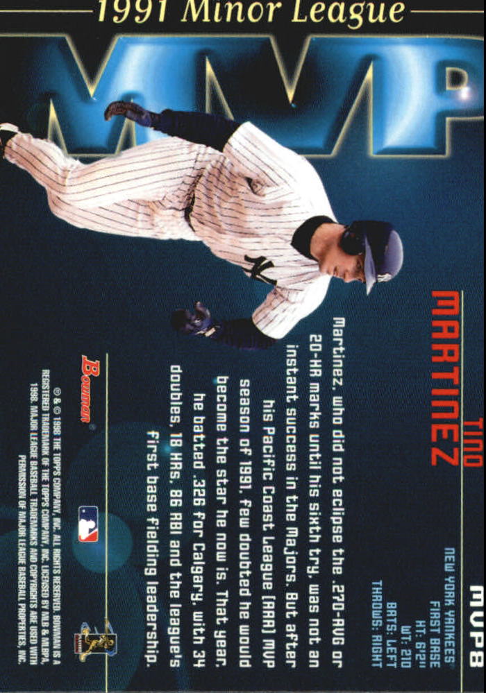 1998 Bowman Baseball "Insert and Parallel" Cards