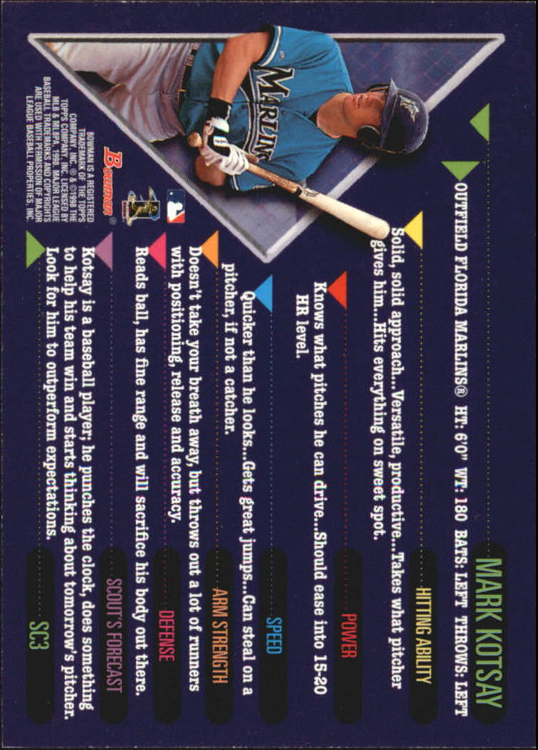 1998 Bowman Baseball "Insert and Parallel" Cards