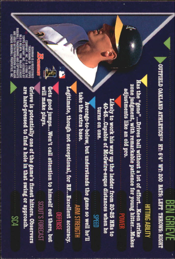 1998 Bowman Baseball "Insert and Parallel" Cards