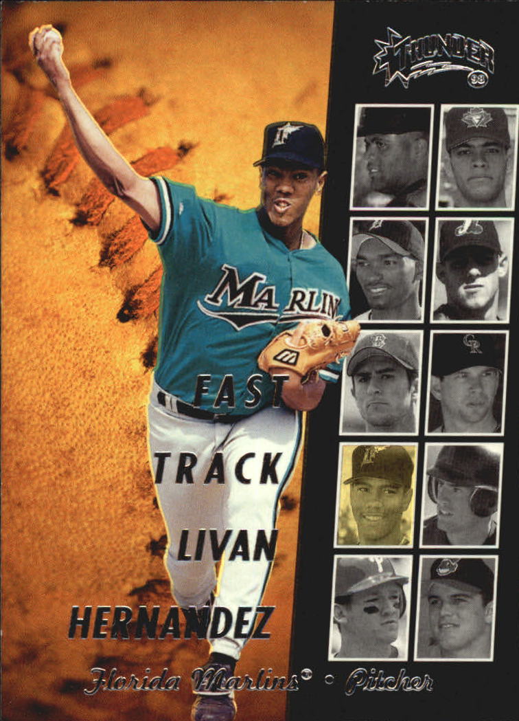 LIVAN HERNANDEZ FLORIDA MARLINS ACTION SIGNED 8x10