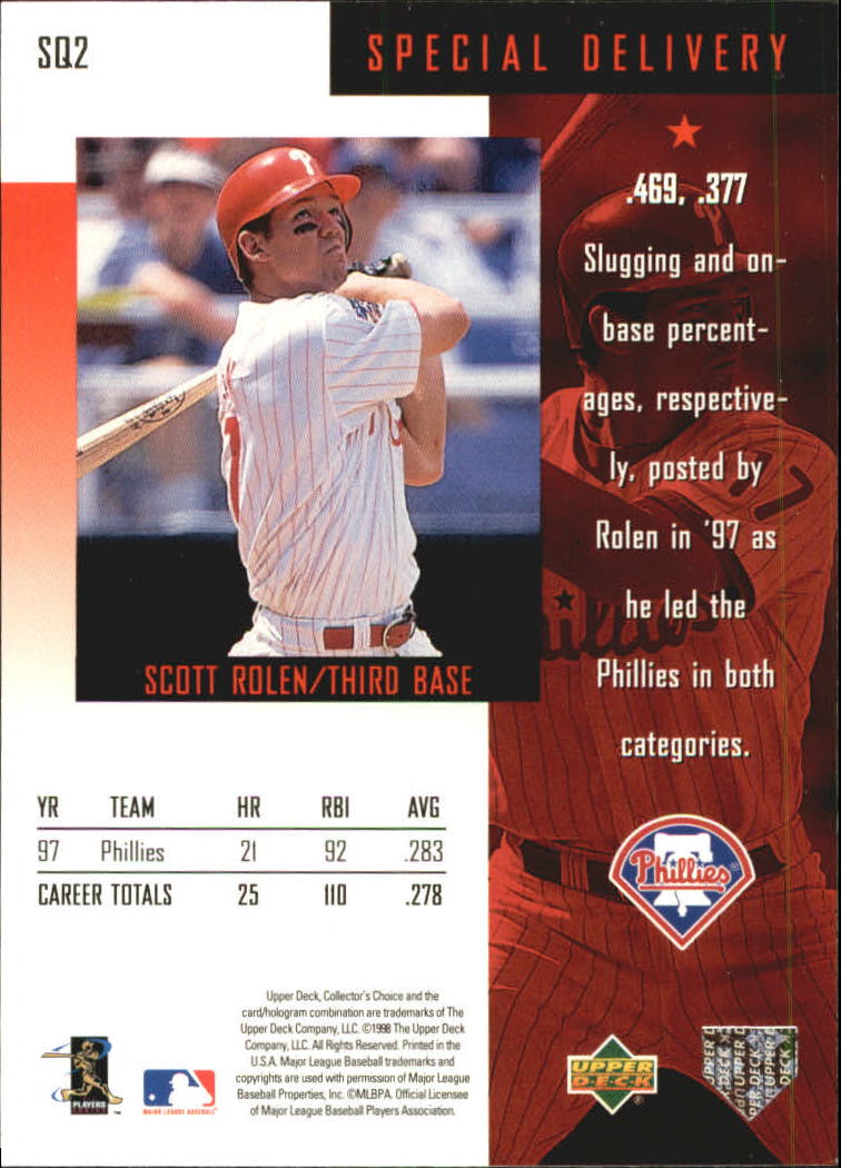 1998 Collector's Choice StarQuest #SQ2 Scott Rolen SD back image