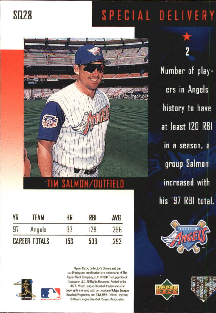 1998 Collector's Choice StarQuest #SQ28 Tim Salmon SD back image