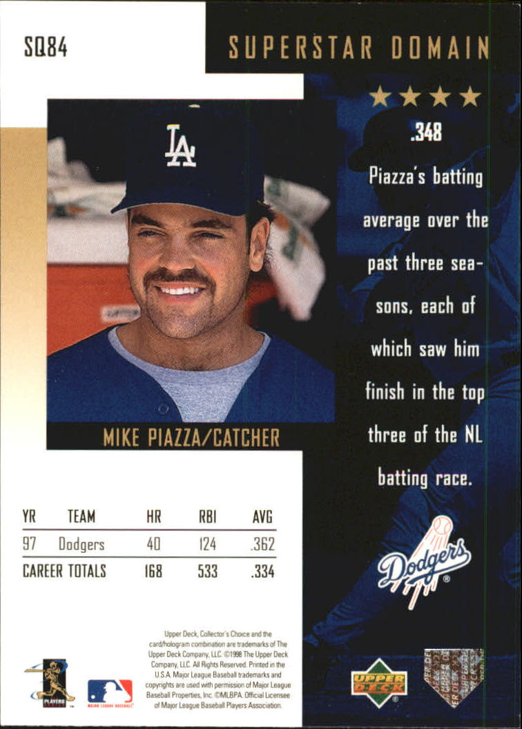 1998 Collector's Choice StarQuest #SQ84 Mike Piazza SS back image