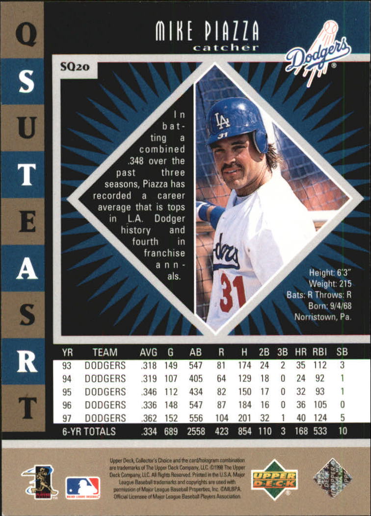 1998 Collector's Choice StarQuest Single #20 Mike Piazza - NM-MT