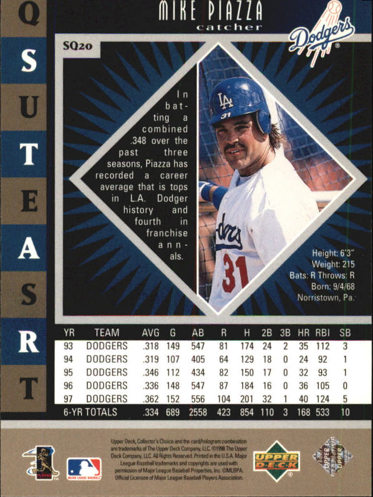 1998 Collector's Choice StarQuest Double #20 Mike Piazza back image