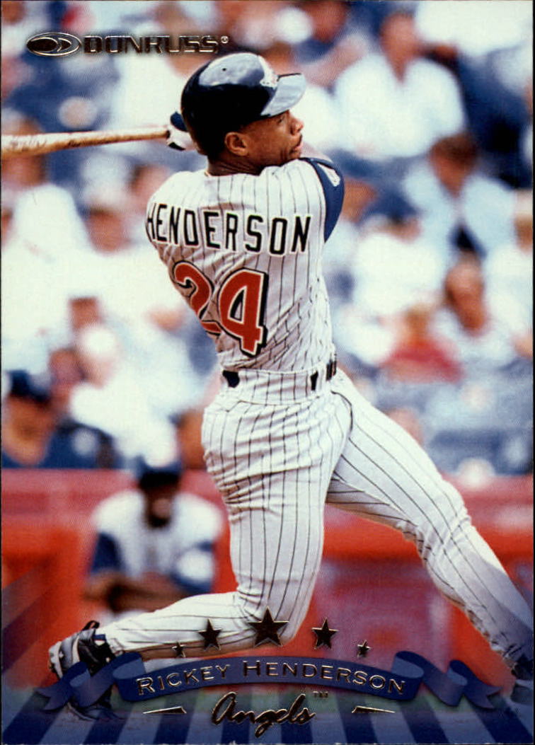 1998 Donruss Anaheim Angels Baseball Card #118 Rickey Henderson