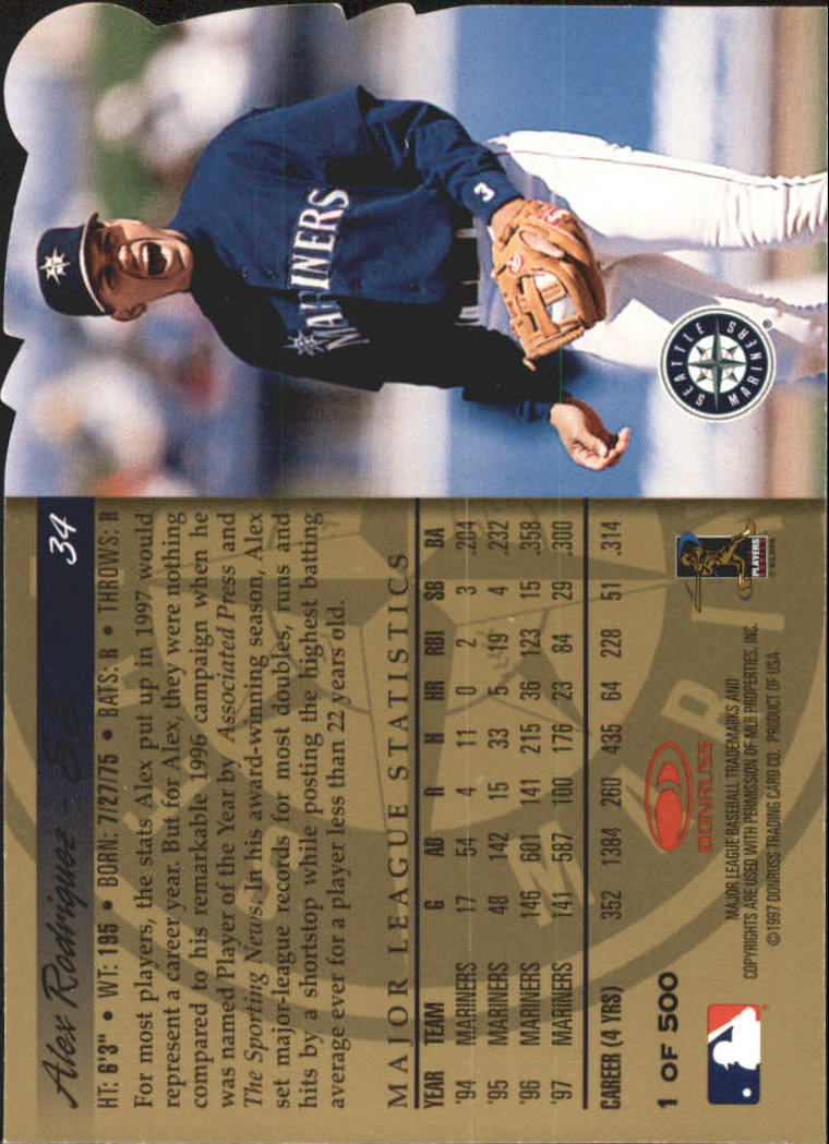 1998 Donruss Gold Press Proofs #34 Alex Rodriguez