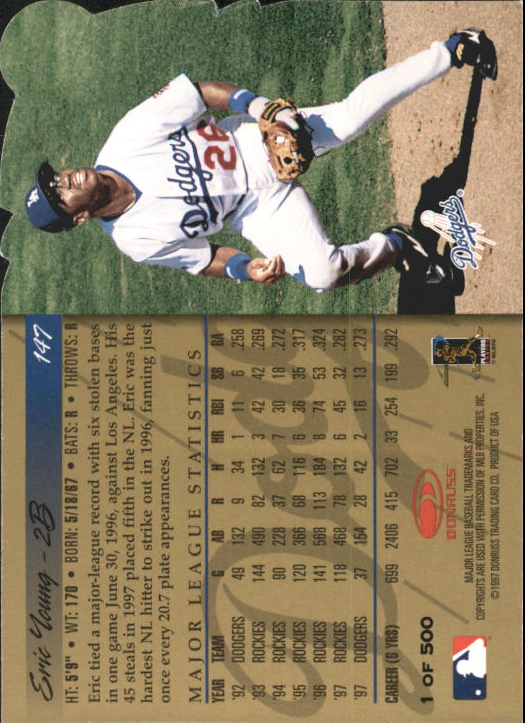 1998 Donruss Gold Press Proofs #147 Eric Young back image