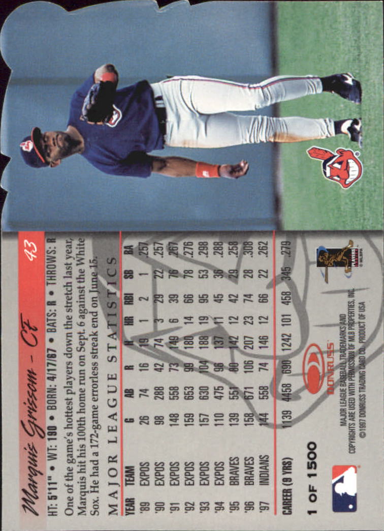 1998 Donruss Silver Press Proofs #43 Marquis Grissom back image