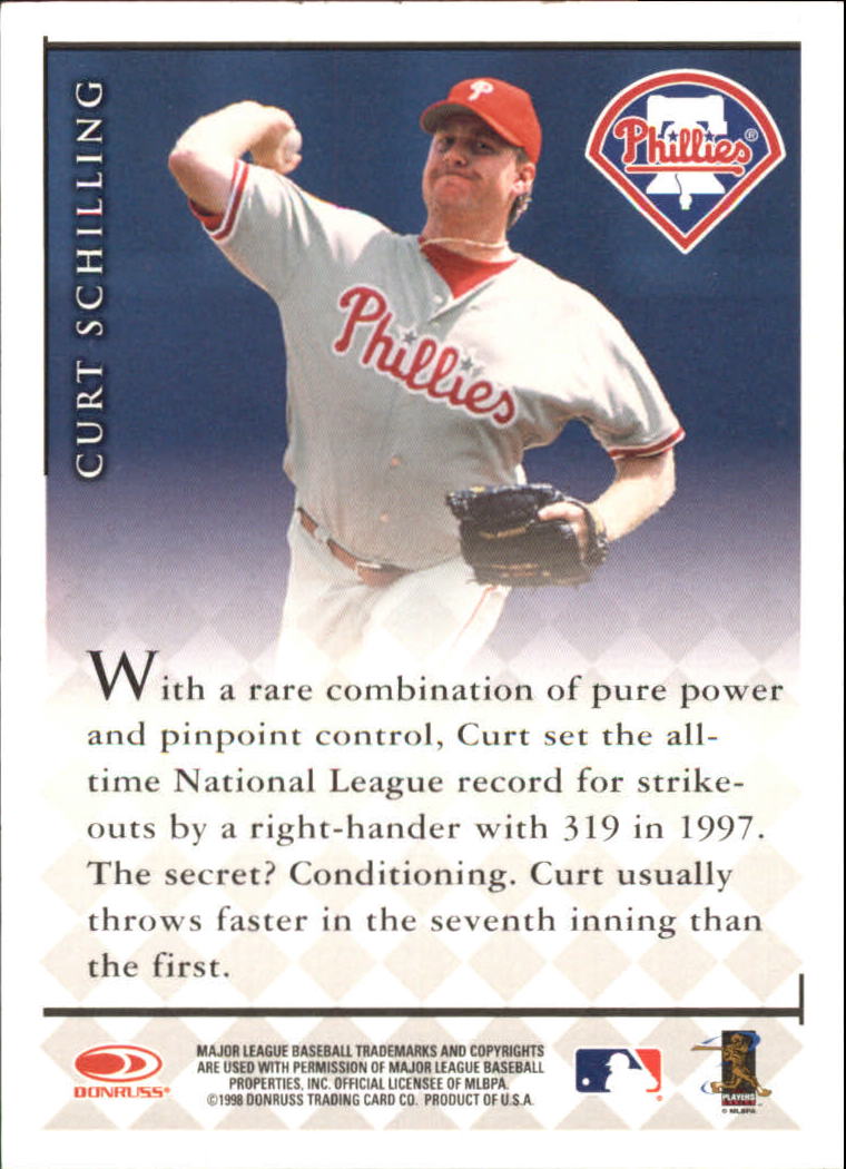 1998 Donruss Signature Series Previews #NNO Curt Schilling/100 back image