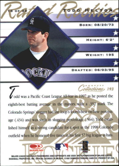 B6692- 1998 Donruss Collections donruss BB 1-205 -You Pick- 15+ FREE US SHIP - Picture 353 of 375