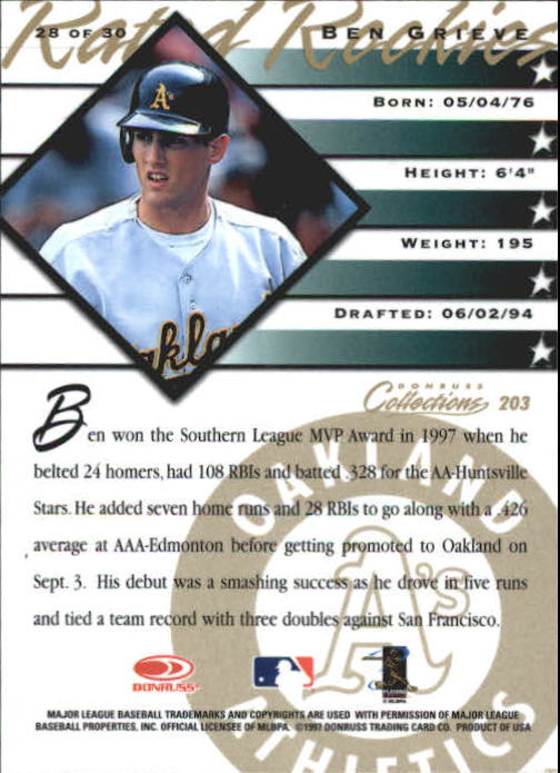 B6692- 1998 Donruss Collections donruss BB 1-205 -You Pick- 15+ FREE US SHIP - Picture 373 of 375