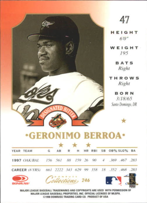 1998 Donruss Collections Baseball "Main Set" Base Cards - Picture 119 of 189