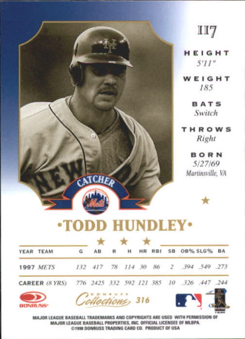 1998 Donruss Collections Baseball "Main Set" Base Cards - Picture 153 of 189