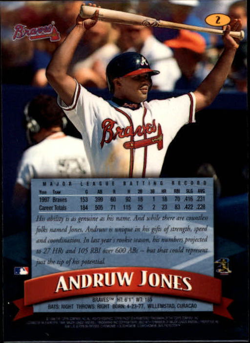 1998 Finest #2 Andruw Jones back image