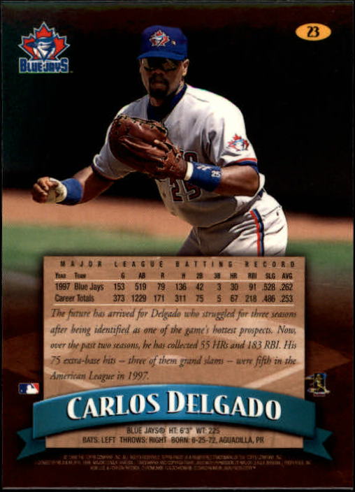 1998 Finest #23 Carlos Delgado back image