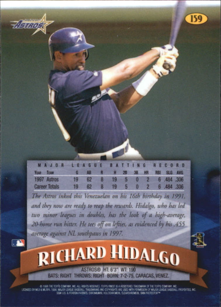 1998 Finest #159 Richard Hidalgo back image
