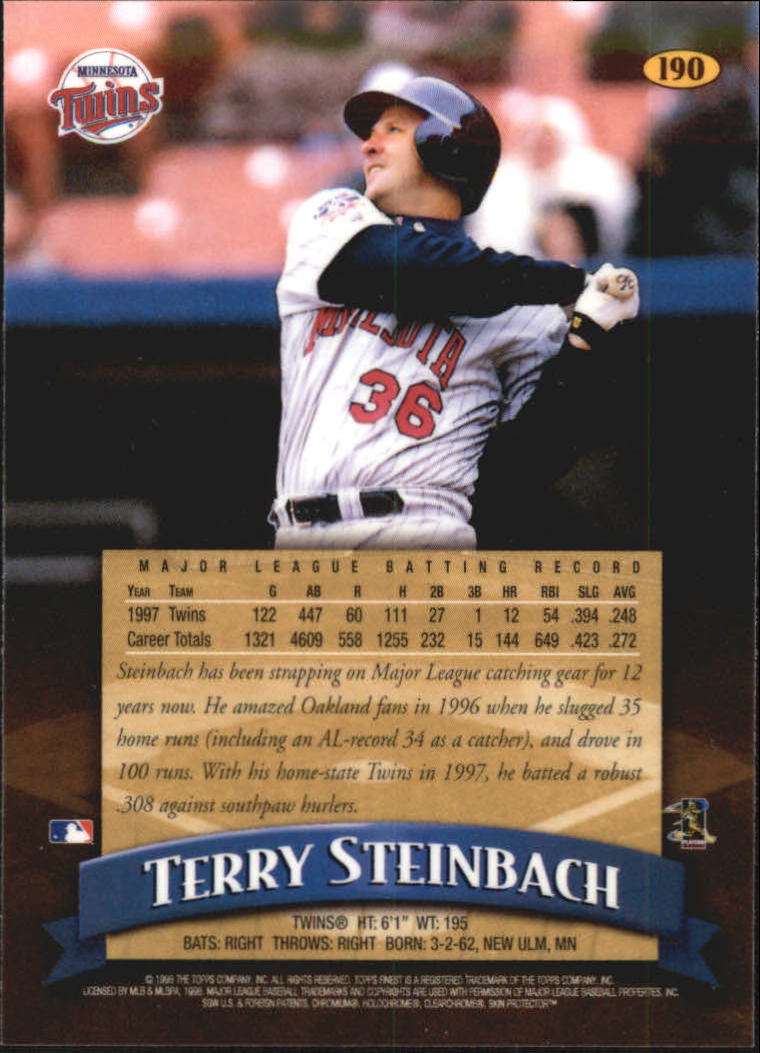1998 Finest #190 Terry Steinbach back image