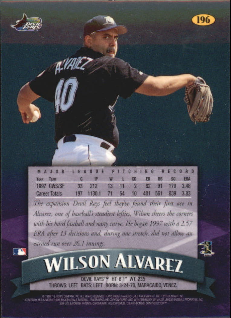 1998 Finest #196 Wilson Alvarez back image