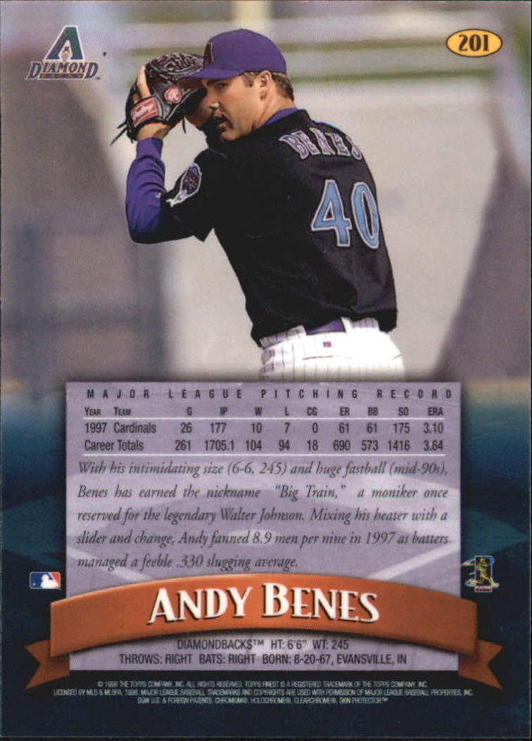 1998 Finest #201 Andy Benes back image