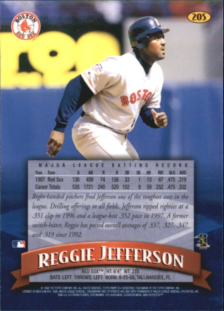 1998 Finest #205 Reggie Jefferson back image
