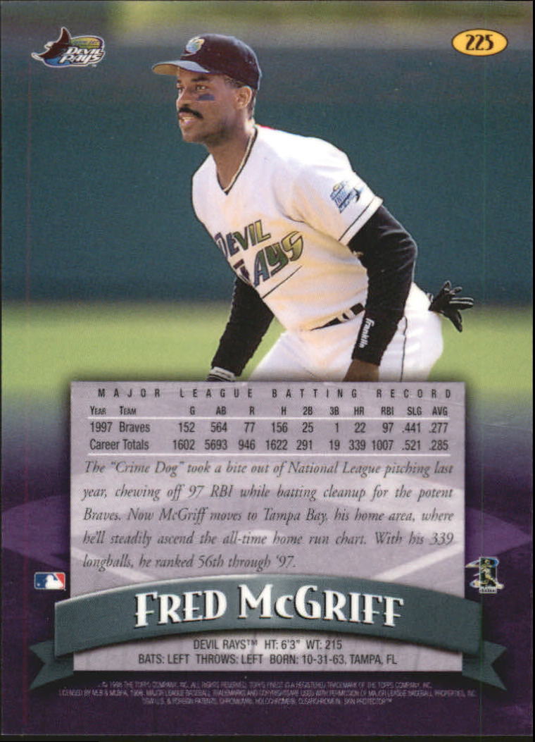 1998 Finest #225 Fred McGriff back image