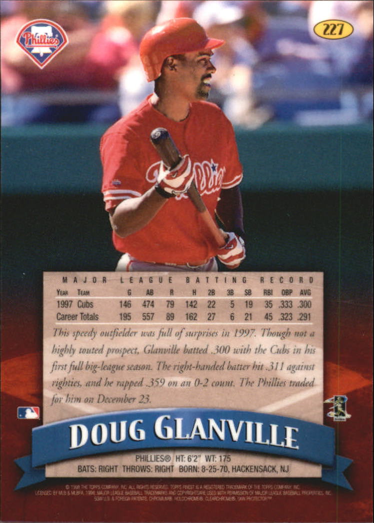 1998 Finest #227 Doug Glanville back image