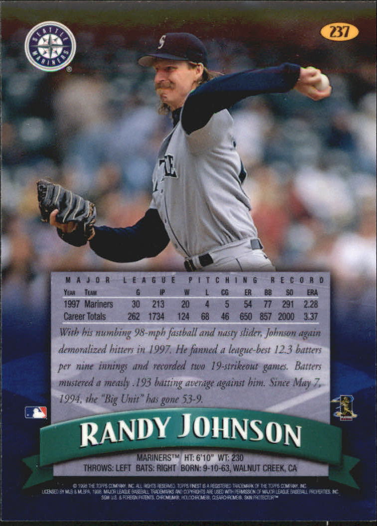 1998 Finest #237 Randy Johnson back image
