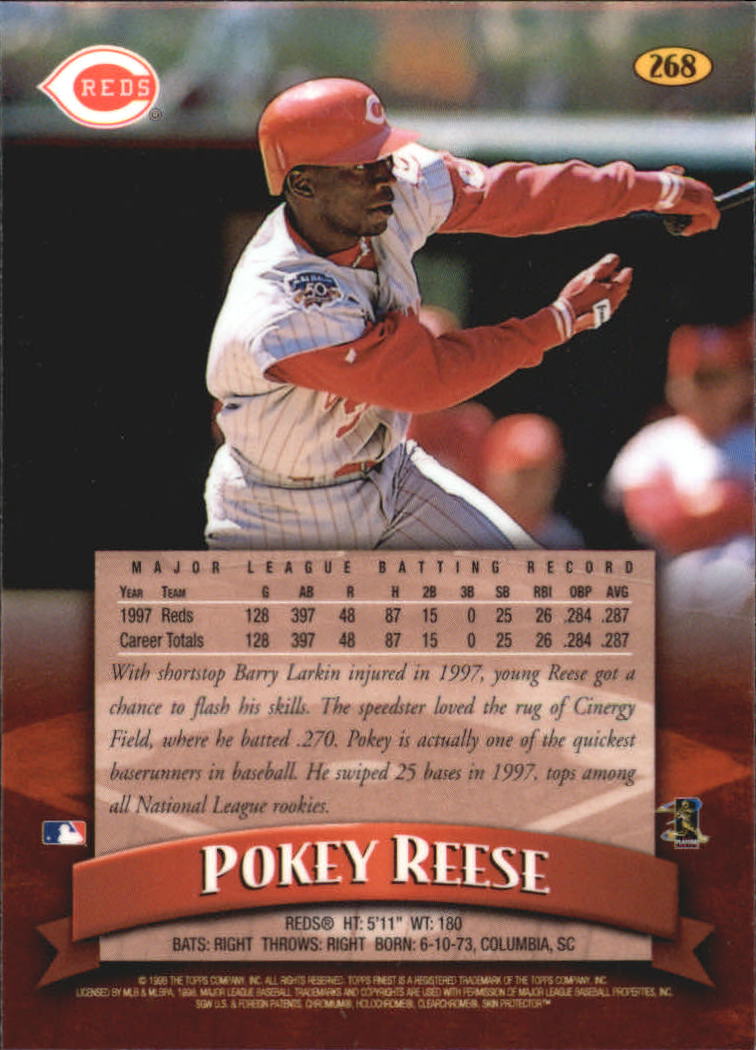 1998 Finest #268 Pokey Reese back image