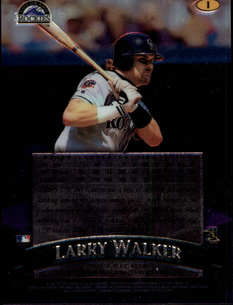 1998 Finest No-Protectors #1 Larry Walker back image
