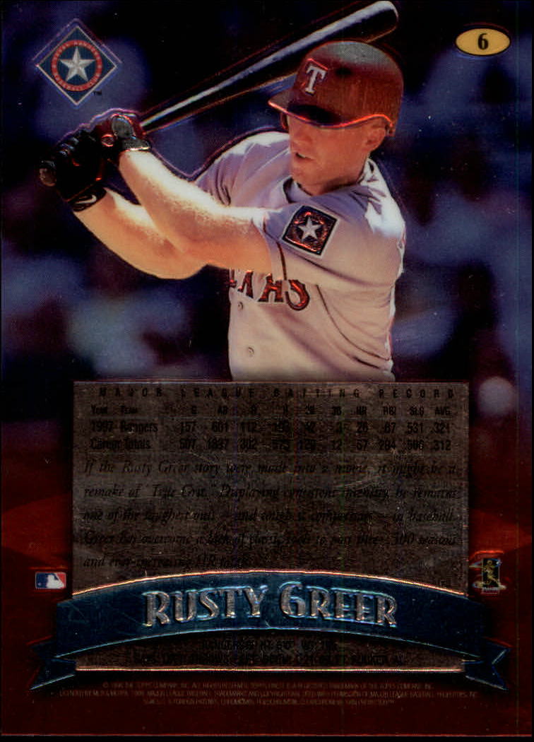 1998 Finest No-Protectors #6 Rusty Greer back image